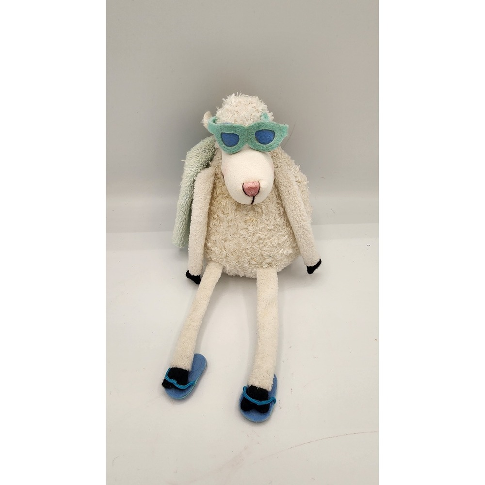 Gund Baa-Baa Beach Sheep Plush Stuffed Animal Sunglasses Flip Flops Towel 15in